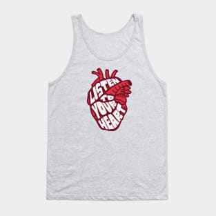 Vintage Listen to Your Heart // Retro Quote Motivation Tank Top